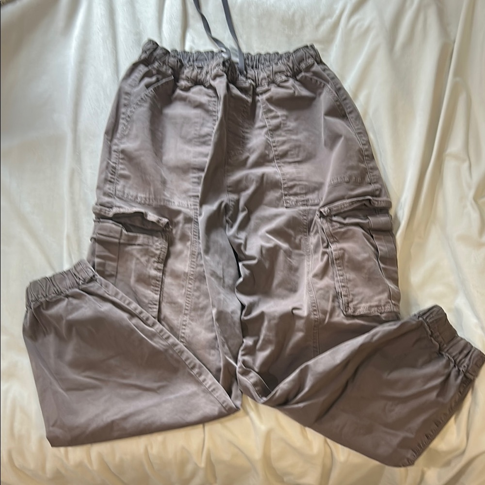 Garage Gray Cargo Pants with Elastic Waistband